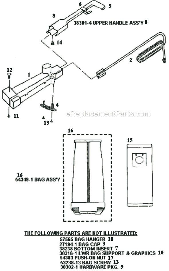 Page H Diagram and Parts List for 9334AT  Eureka Upright Vacuum