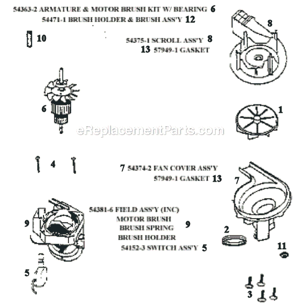 Page B Diagram and Parts List for 9334BT  Eureka Upright Vacuum