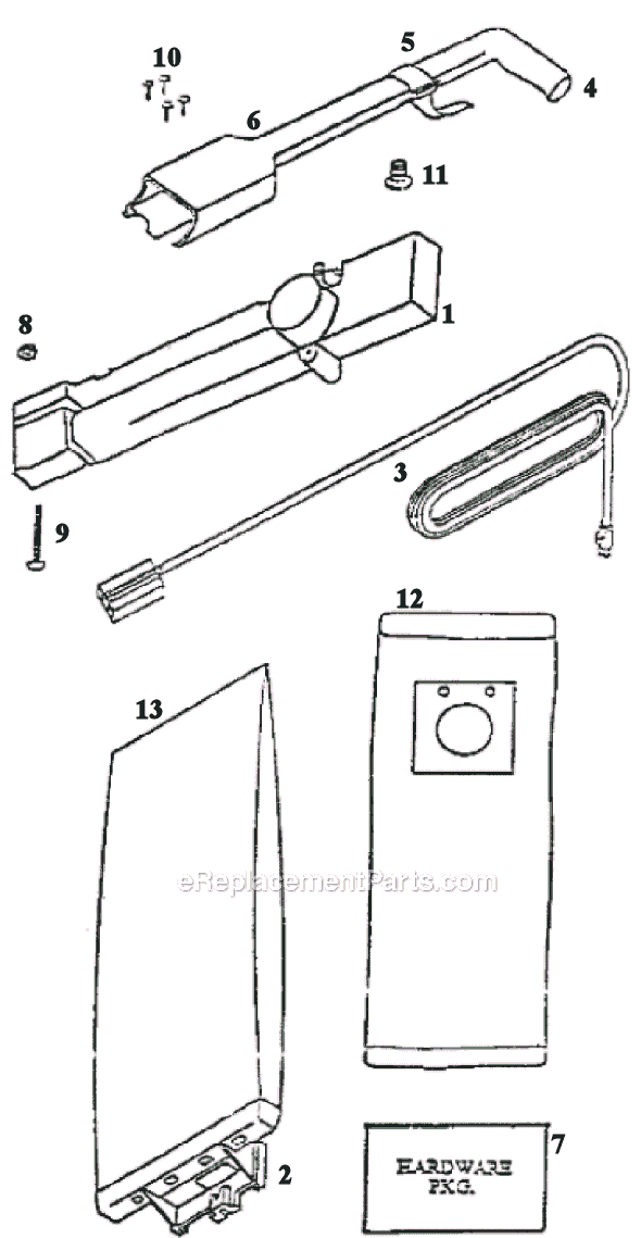Page D Diagram and Parts List for 9334DTX  Eureka Upright Vacuum