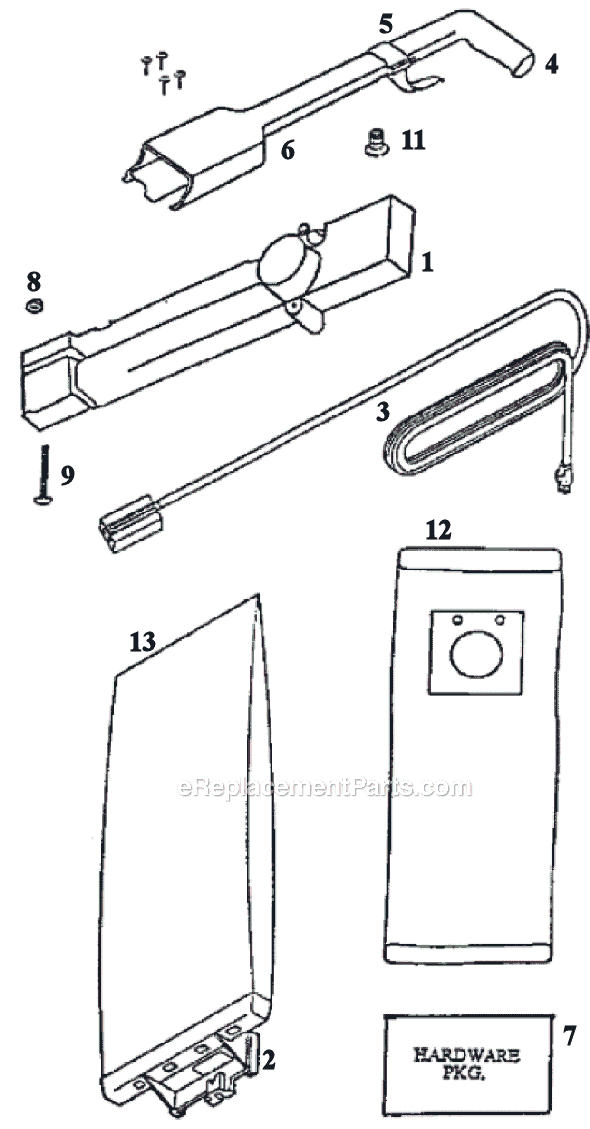 Page D Diagram and Parts List for 9334DTZ  Eureka Upright Vacuum