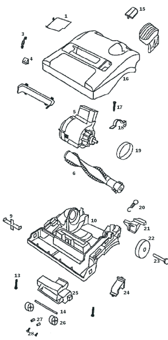 Page B Diagram and Parts List for 9334DT  Eureka Upright Vacuum