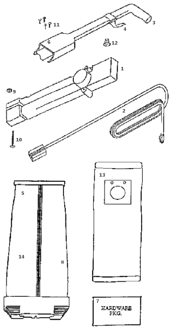 Page D Diagram and Parts List for 9334DT  Eureka Upright Vacuum