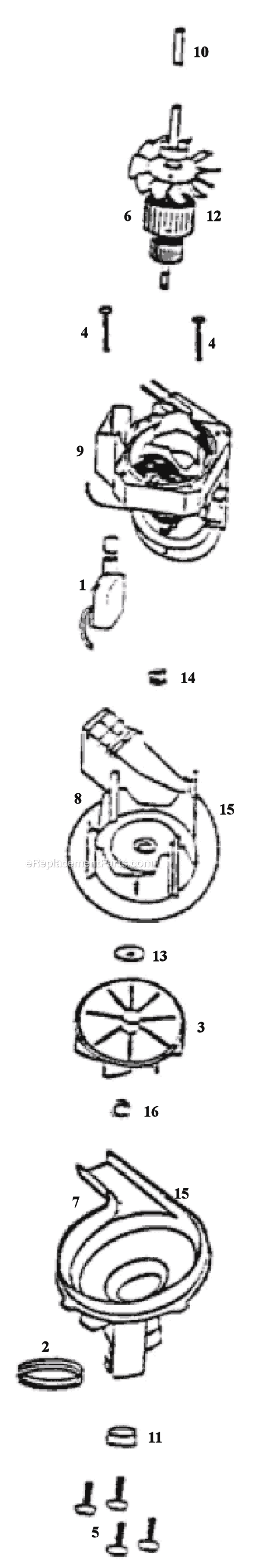 Page C Diagram and Parts List for 9334ETX  Eureka Upright Vacuum