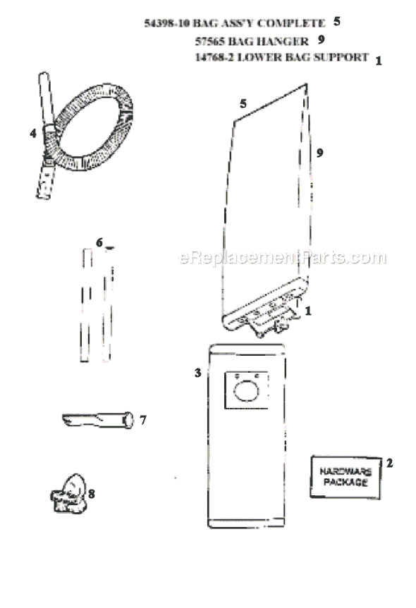 Page A Diagram and Parts List for 9334ET  Eureka Upright Vacuum