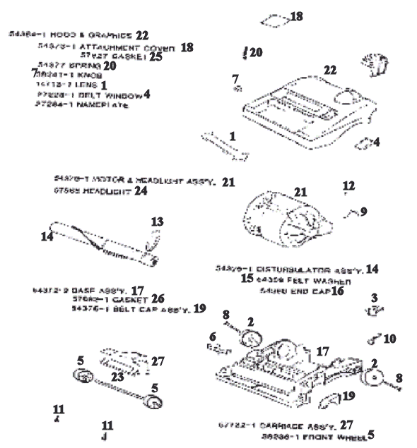 Page A Diagram and Parts List for 9410AT  Eureka Upright Vacuum