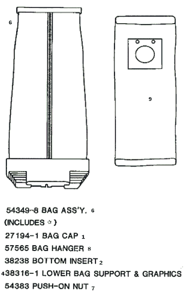 Page E Diagram and Parts List for 9410BT  Eureka Upright Vacuum