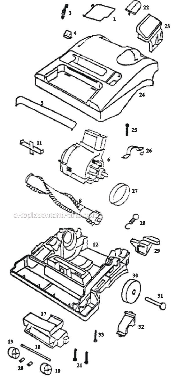 Page B Diagram and Parts List for 9410DTX  Eureka Upright Vacuum