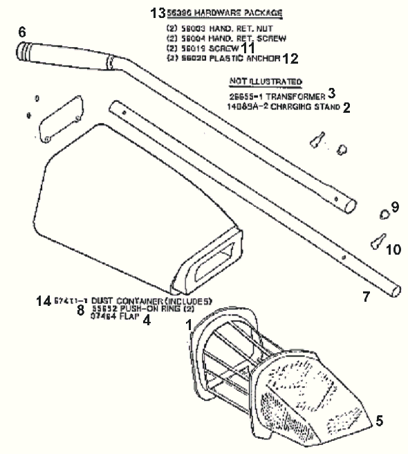 Page B Diagram and Parts List for 94E  Eureka Upright Vacuum