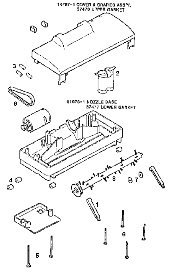 Page C Diagram and Parts List for 94E  Eureka Upright Vacuum