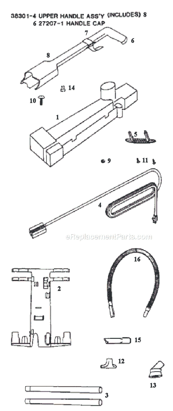 Page C Diagram and Parts List for 9615ATX  Eureka Upright Vacuum