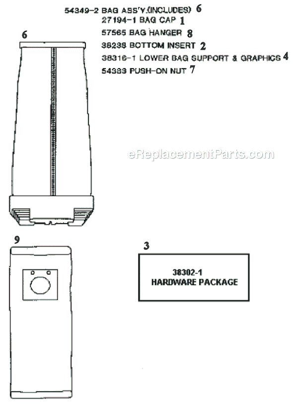 Page D Diagram and Parts List for 9615ATX  Eureka Upright Vacuum