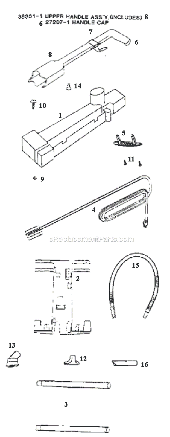 Page C Diagram and Parts List for 9615BTX  Eureka Upright Vacuum