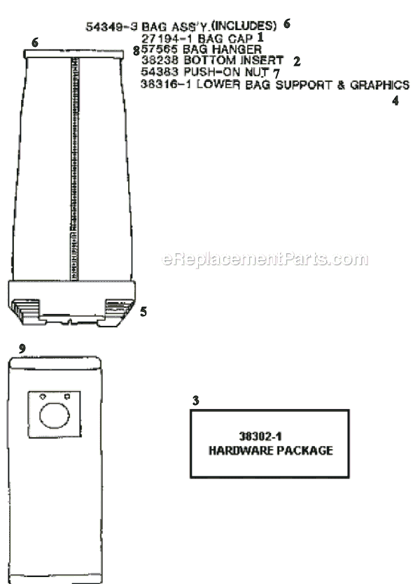 Page D Diagram and Parts List for 9620AT  Eureka Upright Vacuum
