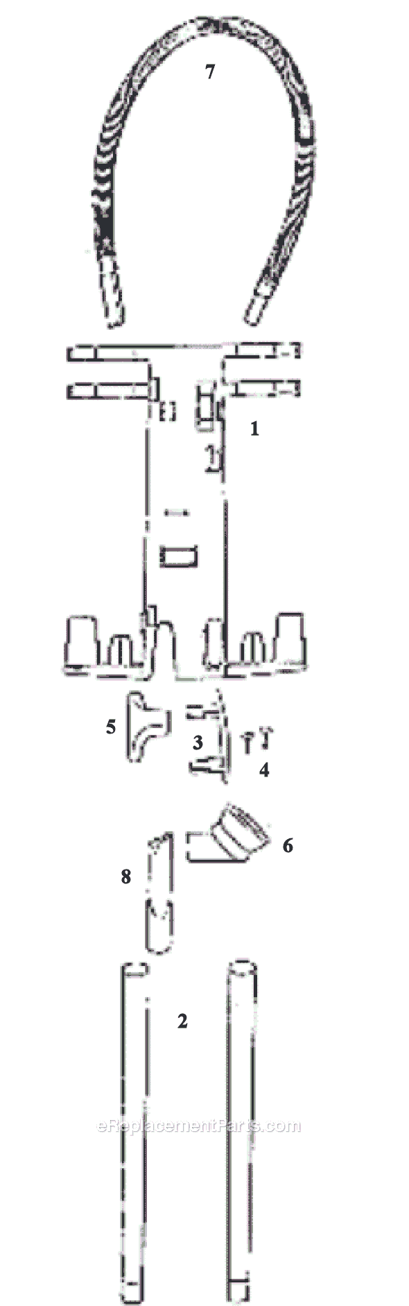 Page A Diagram and Parts List for 9620DT  Eureka Upright Vacuum