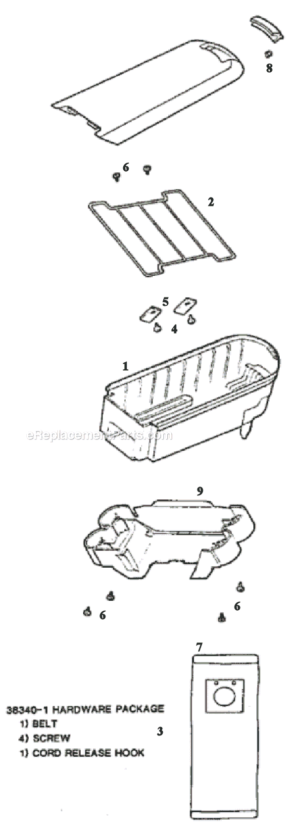 Page E Diagram and Parts List for 9730ATM  Eureka Upright Vacuum