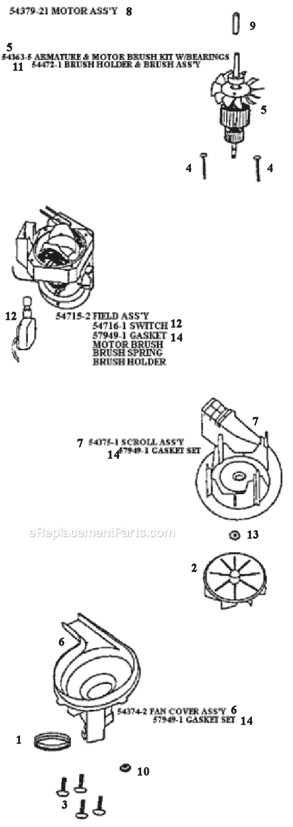 Page C Diagram and Parts List for 9734BTH  Eureka Upright Vacuum