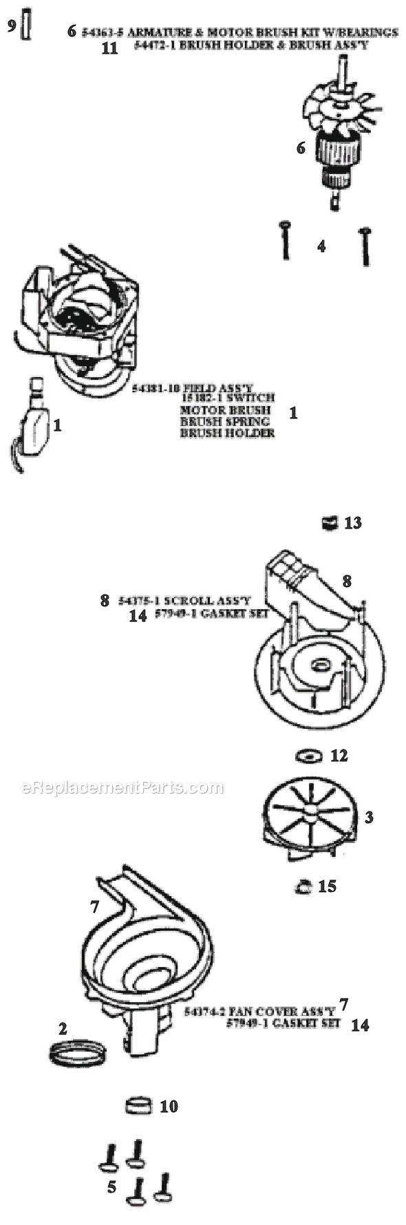 Page C Diagram and Parts List for 9734DTH  Eureka Upright Vacuum