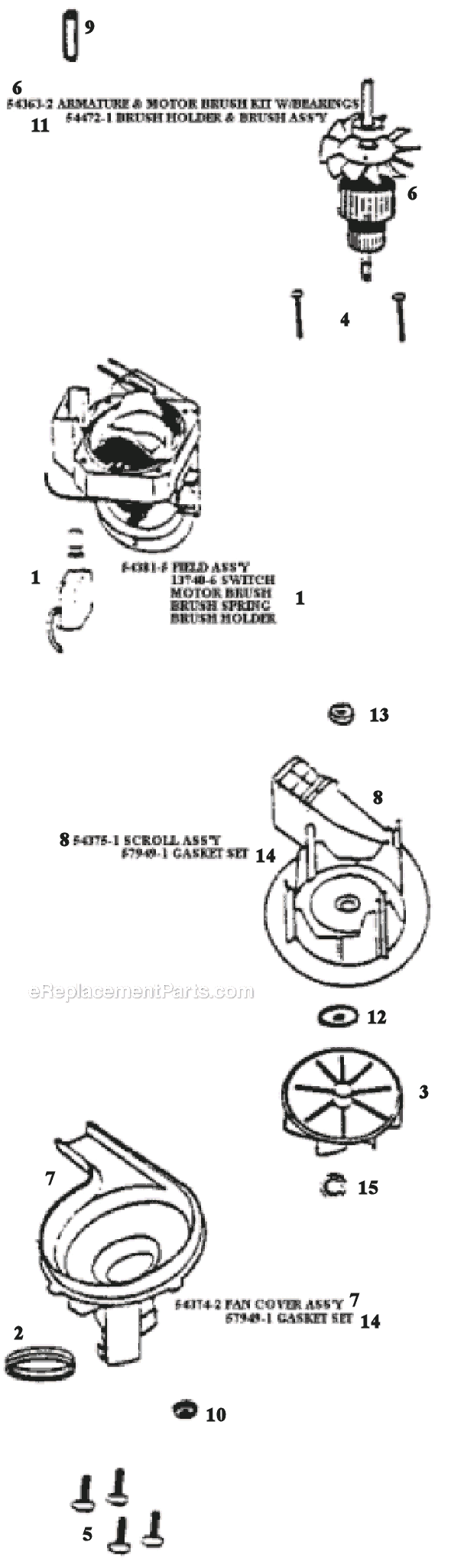 Page C Diagram and Parts List for 9735AT  Eureka Upright Vacuum