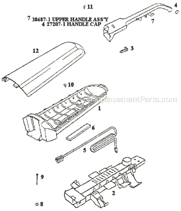 Page D Diagram and Parts List for 9735AT  Eureka Upright Vacuum