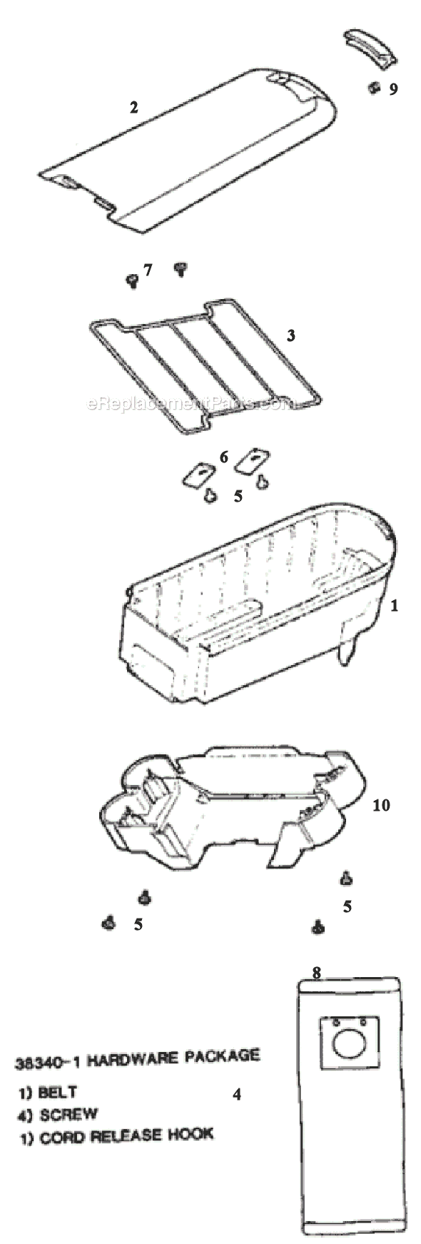 Page D Diagram and Parts List for 9740AT  Eureka Upright Vacuum