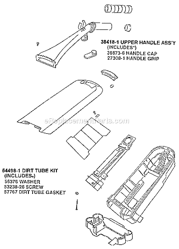 Page D Diagram and Parts List for 9750ATV  Eureka Upright Vacuum