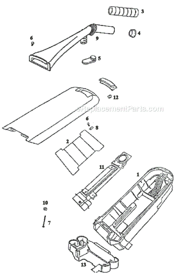Page D Diagram and Parts List for 9751AT  Eureka Upright Vacuum