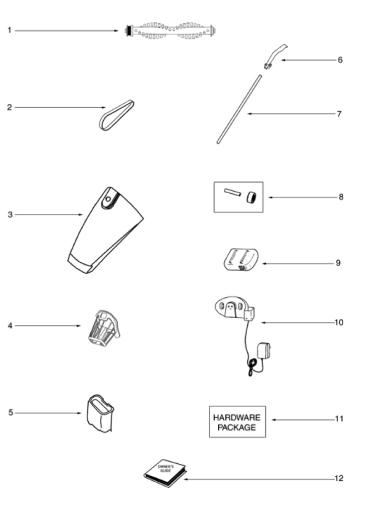 Page A Diagram and Parts List for 97A  Eureka Upright Vacuum