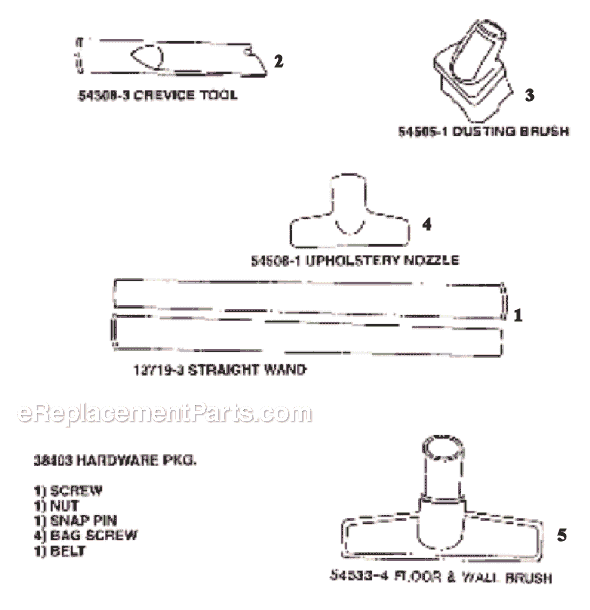 Page A Diagram and Parts List for 9824AT  Eureka Upright Vacuum