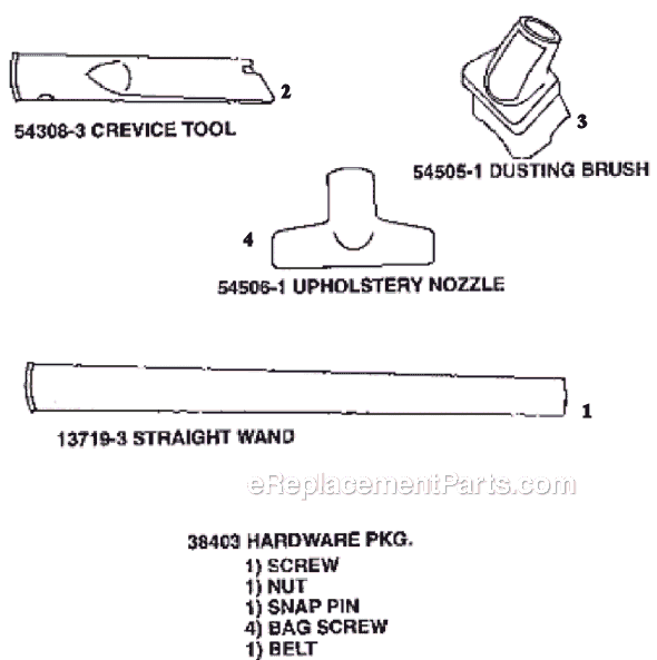 Page A Diagram and Parts List for 9834AT  Eureka Upright Vacuum
