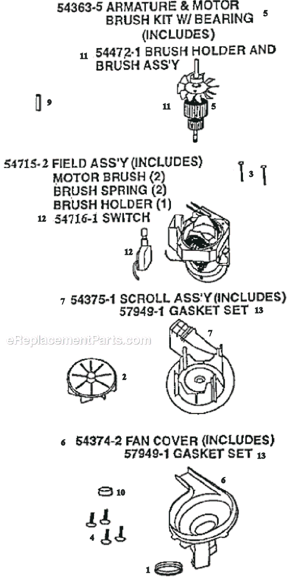 Page D Diagram and Parts List for 9834BT  Eureka Upright Vacuum