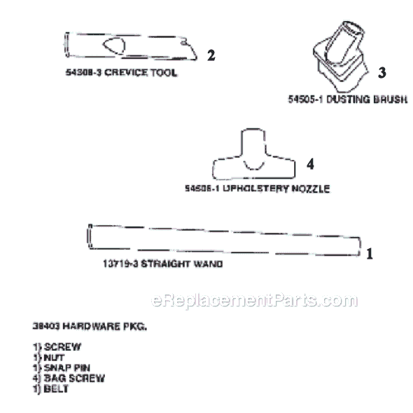 Page A Diagram and Parts List for 9845AT  Eureka Upright Vacuum