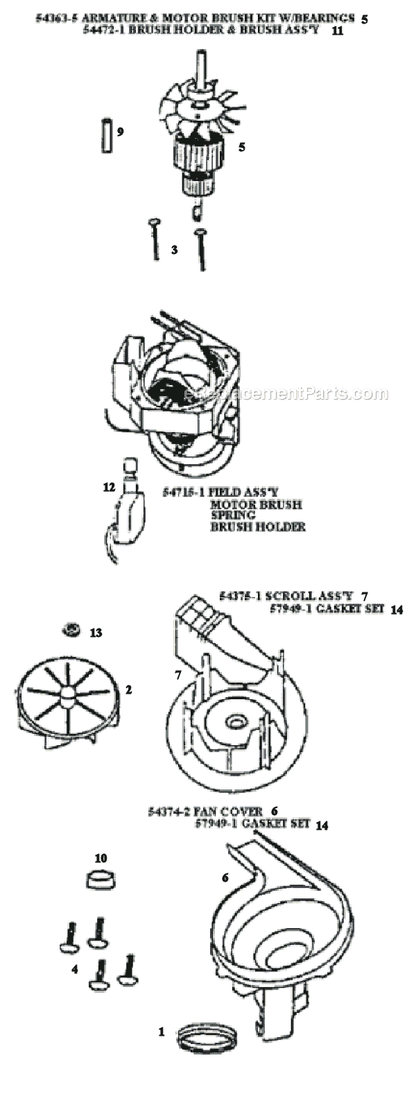 Page C Diagram and Parts List for 9855BTH  Eureka Upright Vacuum
