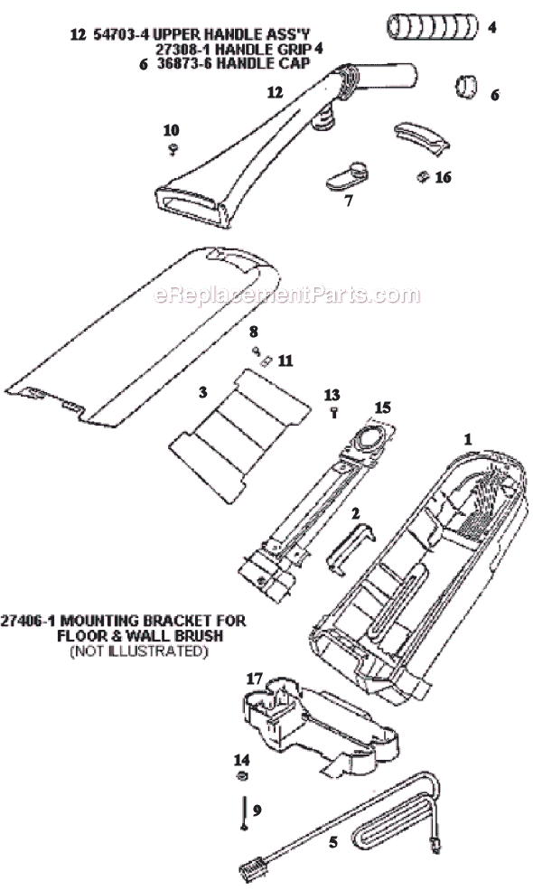 Page C Diagram and Parts List for 9875BT  Eureka Upright Vacuum