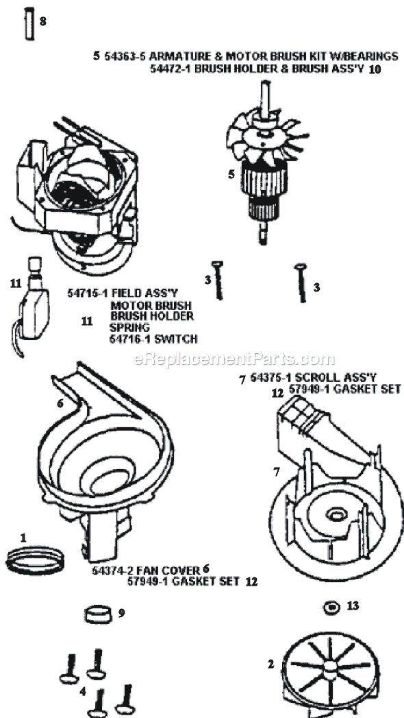 Page D Diagram and Parts List for 9875BT  Eureka Upright Vacuum