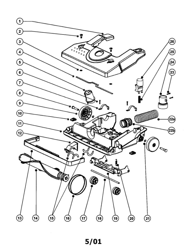 Hood Diagram and Parts List for S4170AT-1  Eureka Upright Vacuum