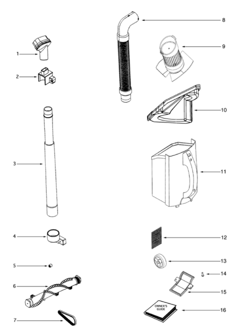Page A Diagram and Parts List for AL410A  Eureka Upright Vacuum