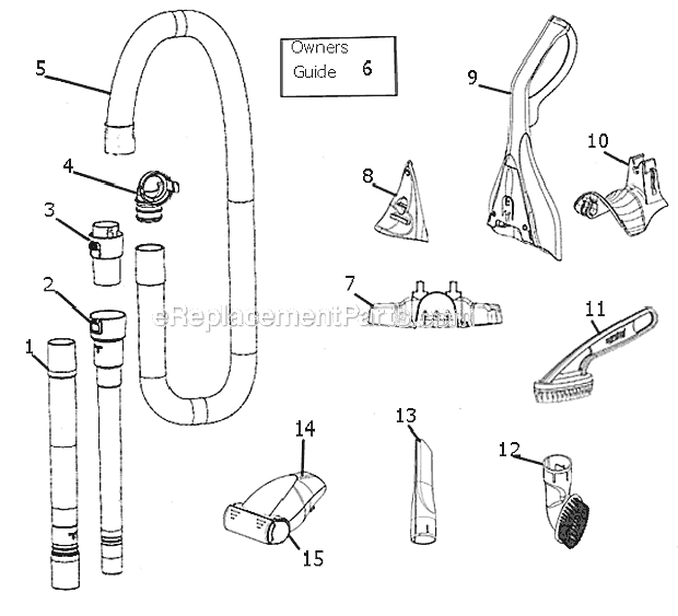 Page B Diagram and Parts List for AS1000A  Eureka Upright Vacuum