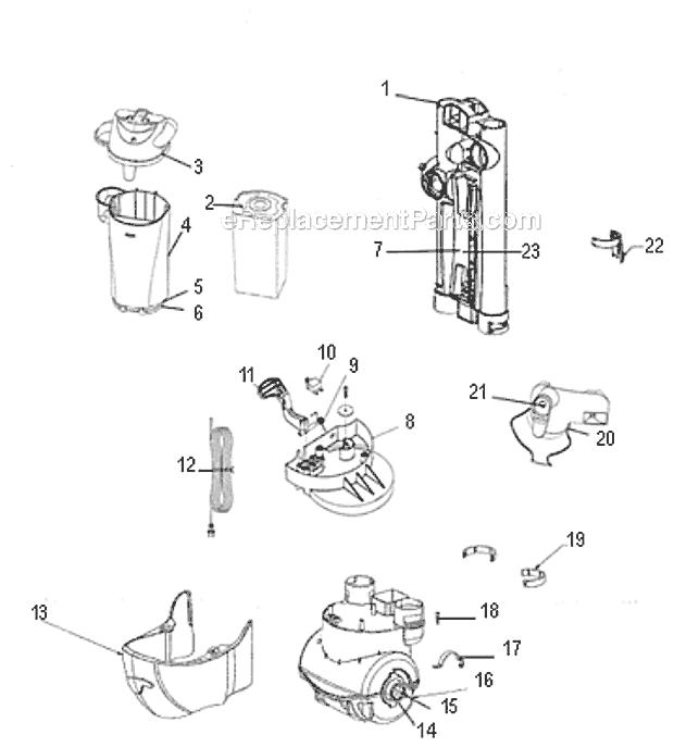 Page C Diagram and Parts List for AS1051A  Eureka Upright Vacuum