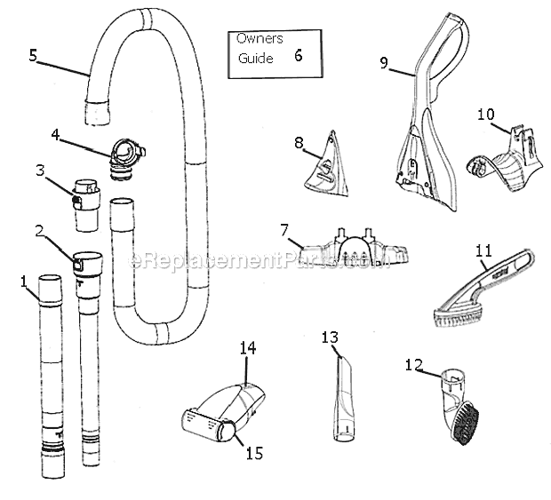 Page B Diagram and Parts List for AS1052AX  Eureka Upright Vacuum