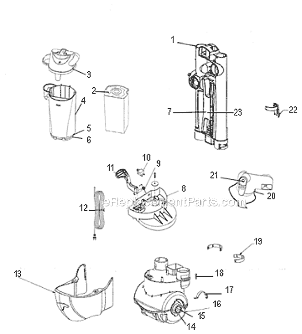 Page C Diagram and Parts List for AS1052AX  Eureka Upright Vacuum