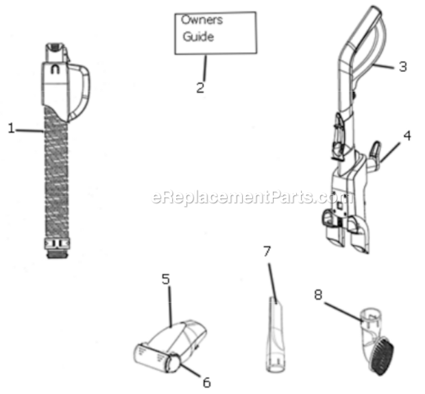 Page B Diagram and Parts List for AS5203A  Eureka Upright Vacuum