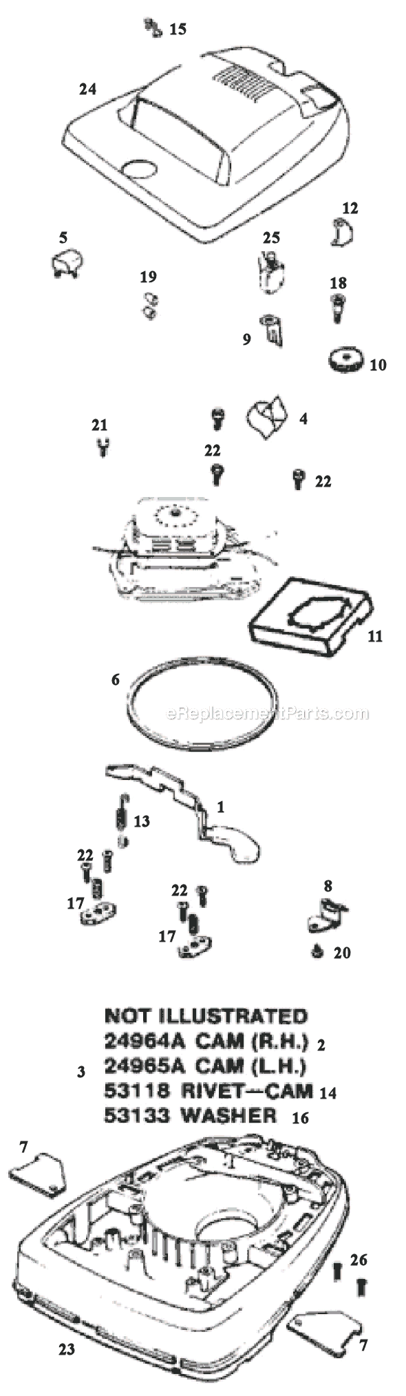 Page A Diagram and Parts List for C2031BM  Eureka Upright Vacuum