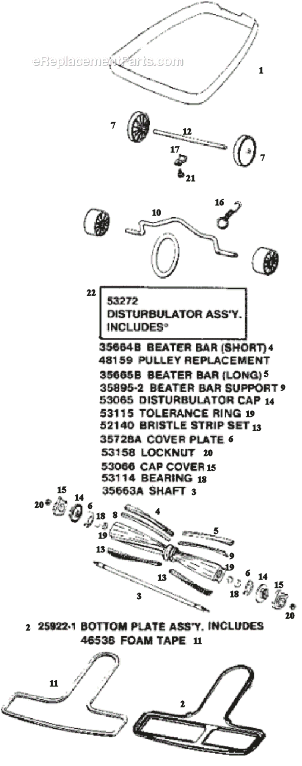 Page C Diagram and Parts List for C2031BM  Eureka Upright Vacuum