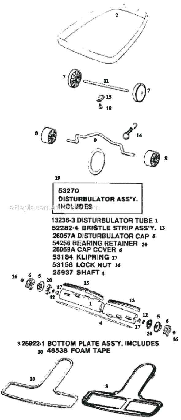 Page C Diagram and Parts List for C2031E  Eureka Upright Vacuum