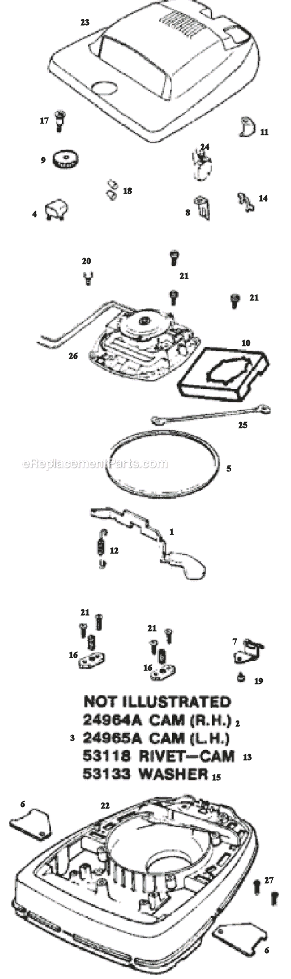 Page D Diagram and Parts List for C2031E  Eureka Upright Vacuum