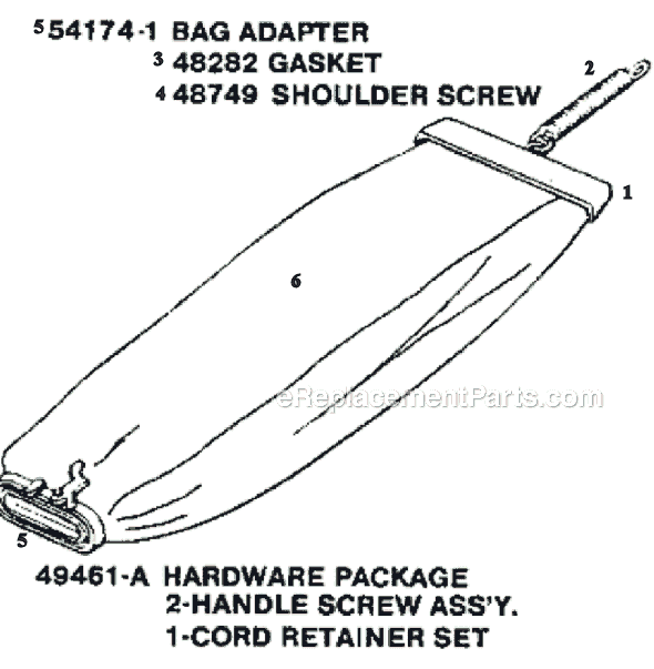 Page E Diagram and Parts List for C2031E  Eureka Upright Vacuum