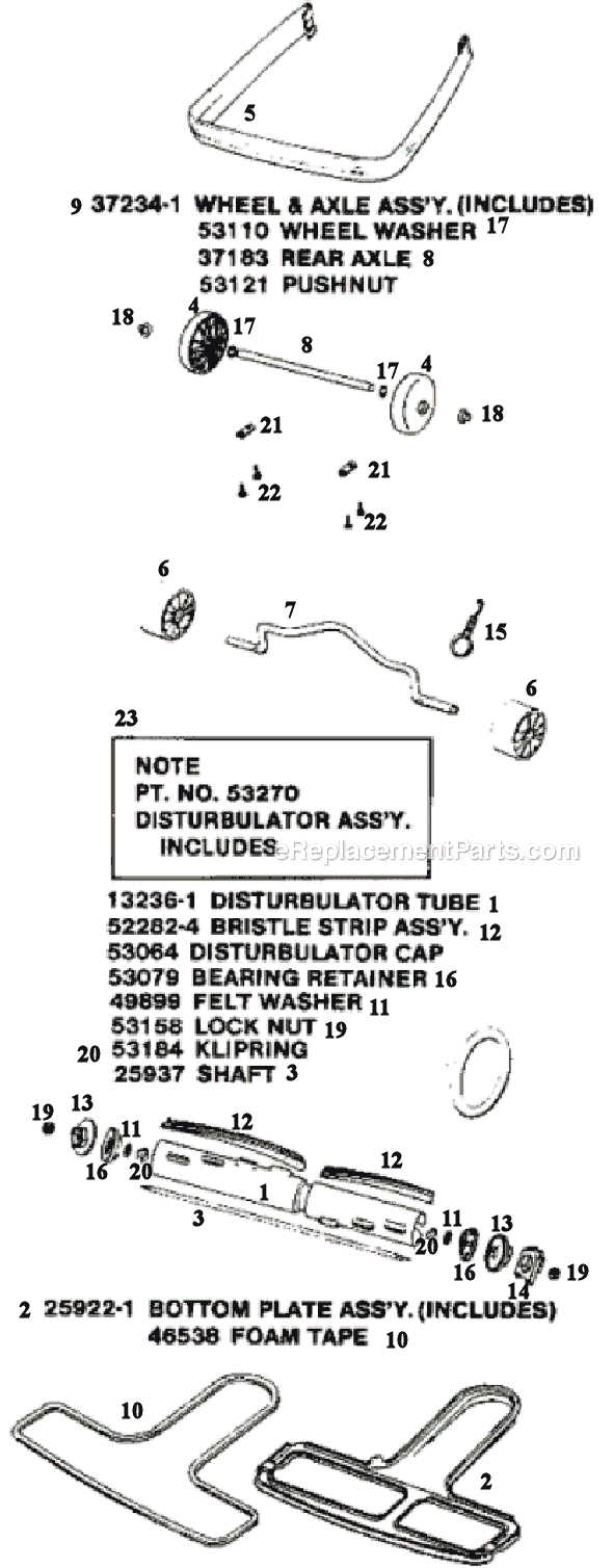 Page C Diagram and Parts List for C2032A  Eureka Upright Vacuum