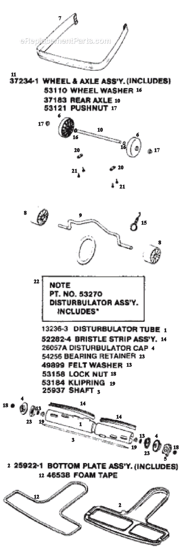 Page C Diagram and Parts List for C2032B  Eureka Upright Vacuum
