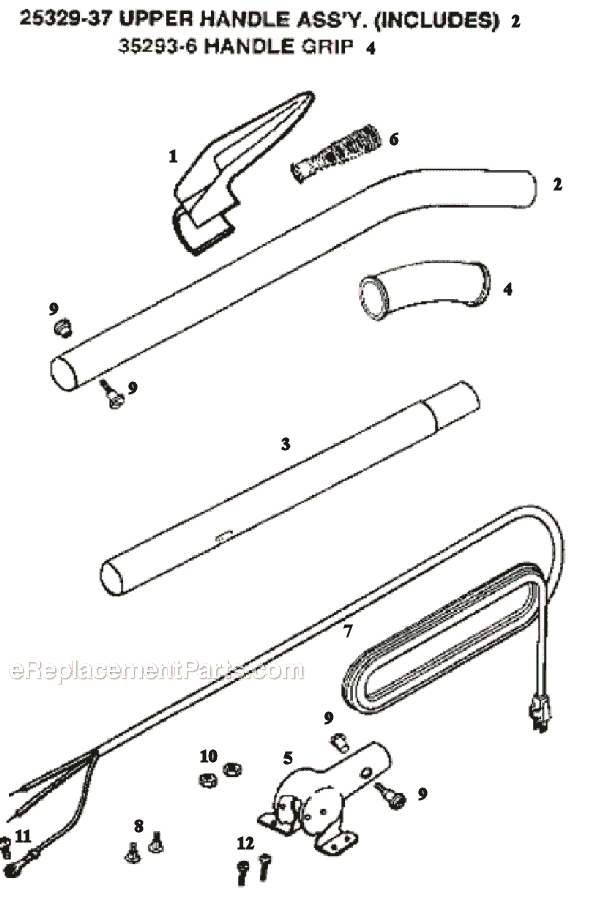 Page D Diagram and Parts List for C2032B  Eureka Upright Vacuum
