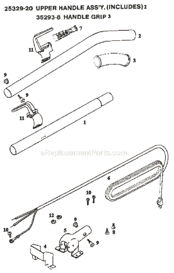 Page D Diagram and Parts List for C2094B  Eureka Upright Vacuum